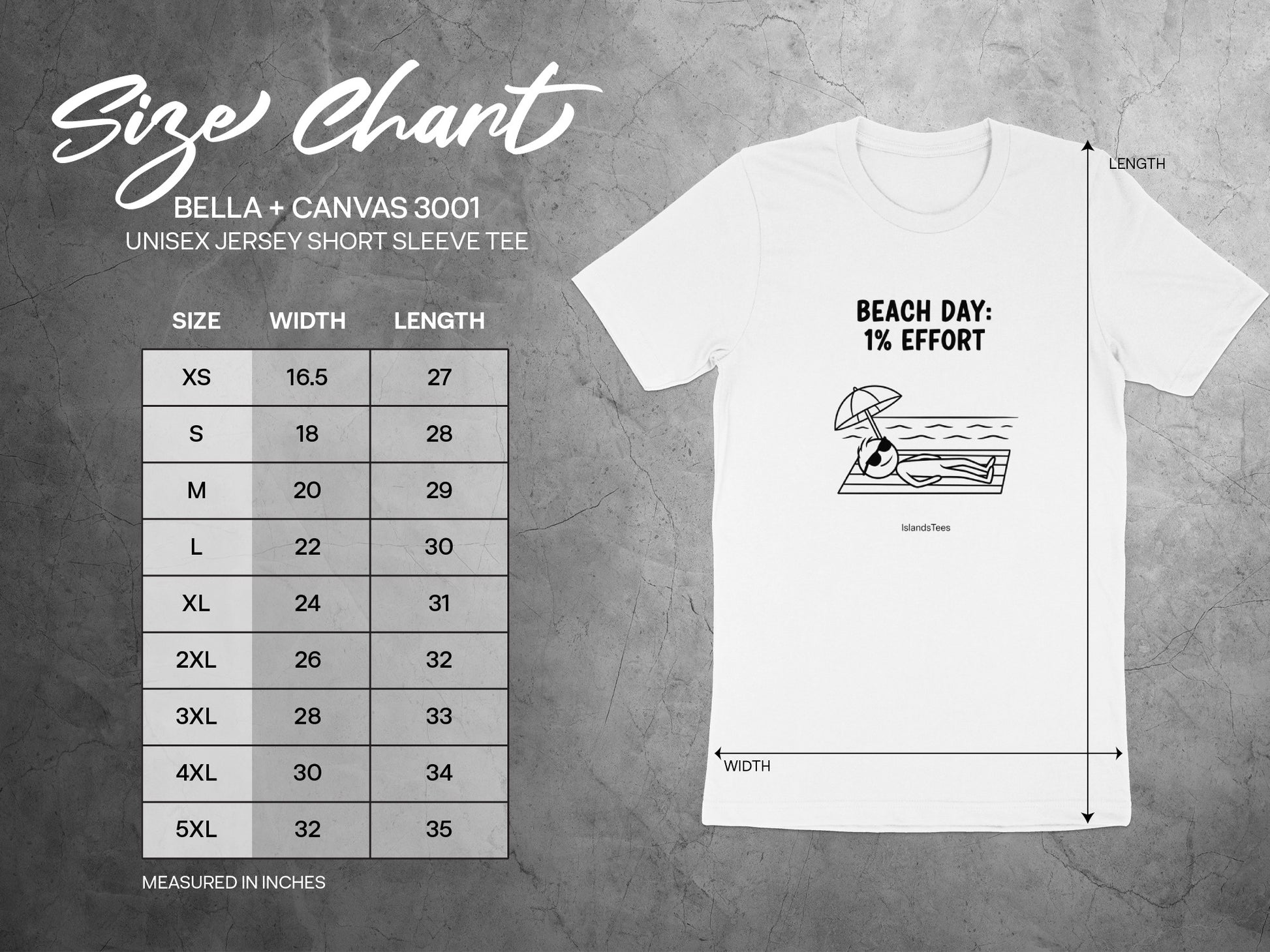 Beach Day 1% Effort Bella + Canvas 3001 Unisex Tee