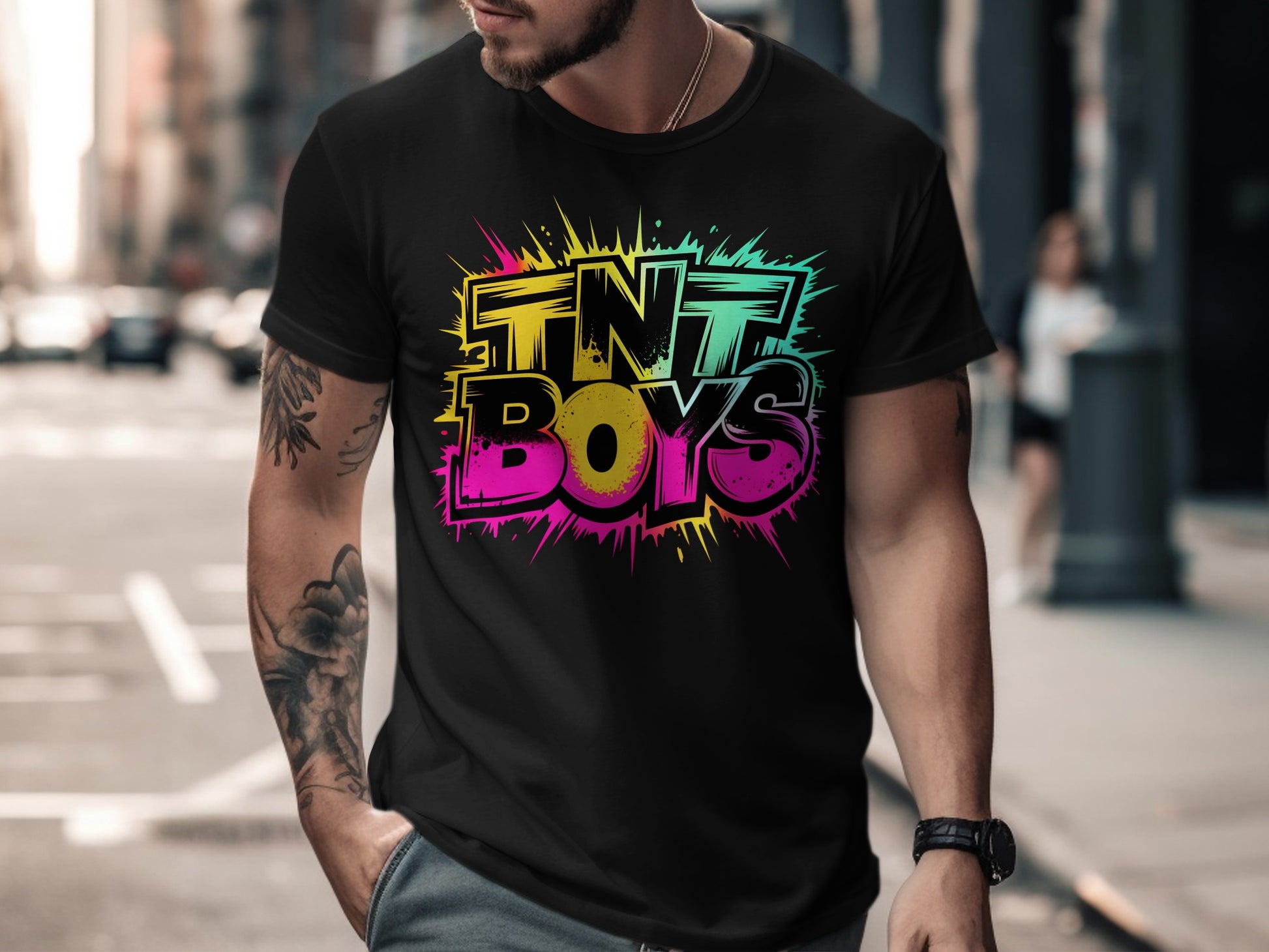 Vibrant TNT Boys Graphic Print Black T-Shirt