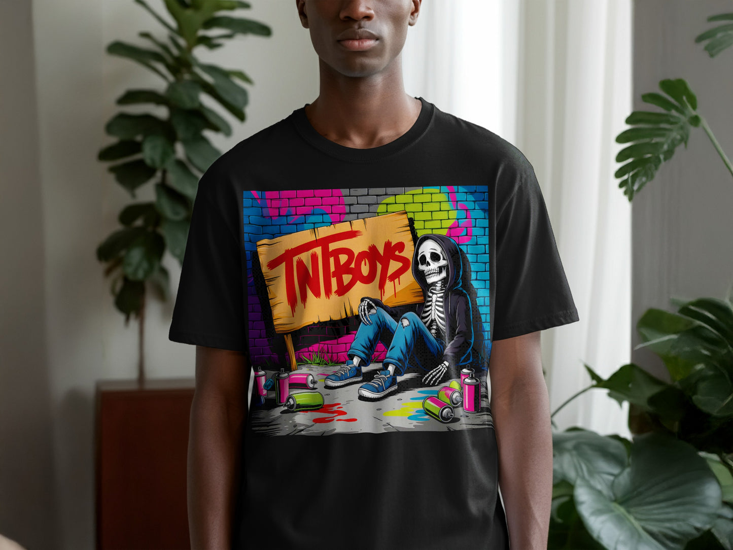 Vibrant TNT Boys Graffiti Style Skeleton Art Product