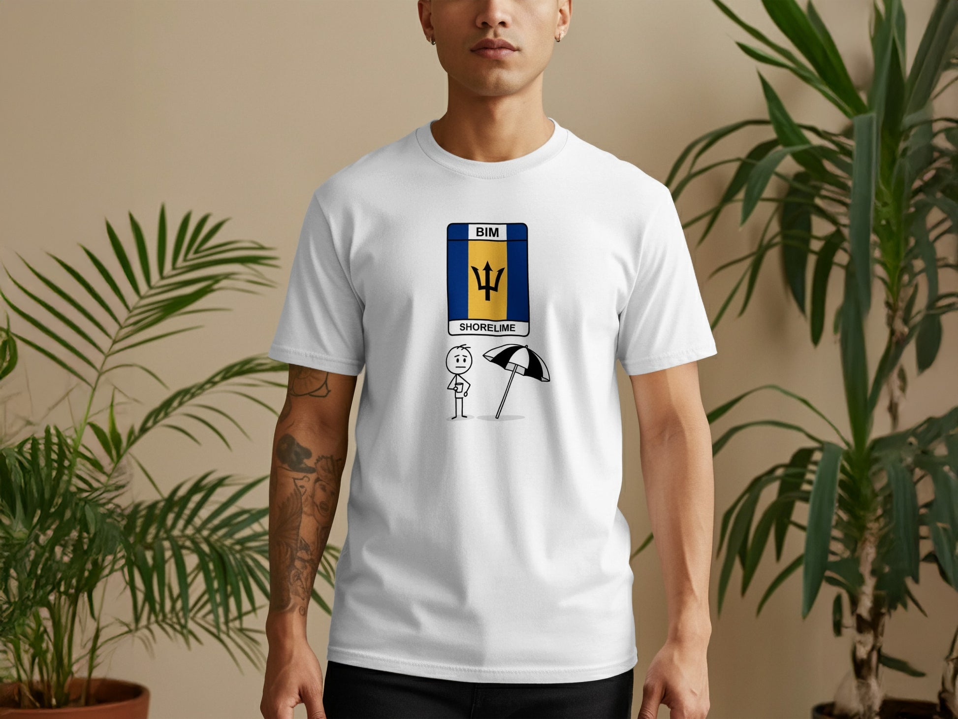 BIM Shorelime Graphic Tee with Beach Logo Design