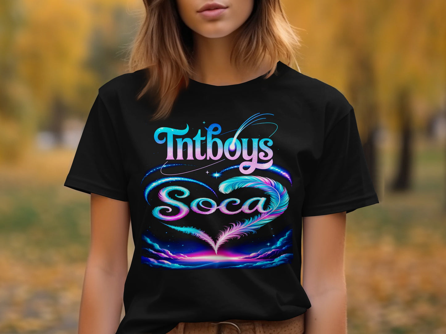 Tntboys Soca Black Tee with Colorful Design Shirt