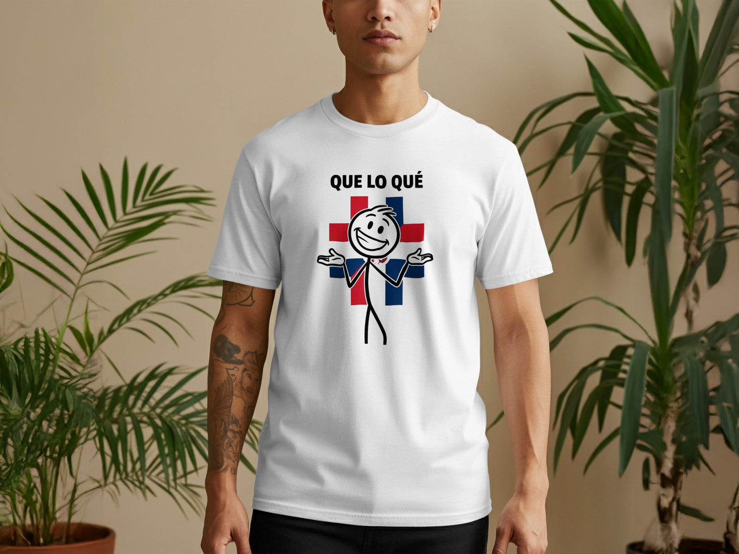 Que Lo Que Stick Figure Graphic T-Shirt for Men